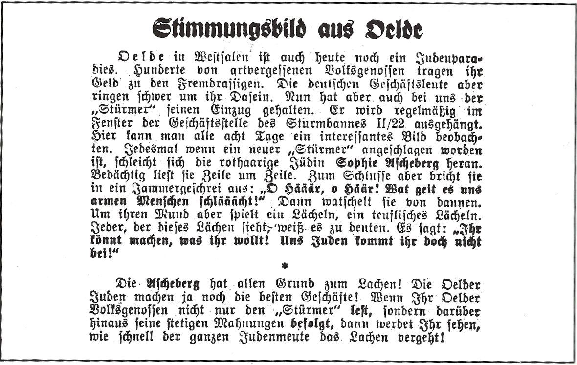 Artikel aus "Der Stürmer" vom März 1935